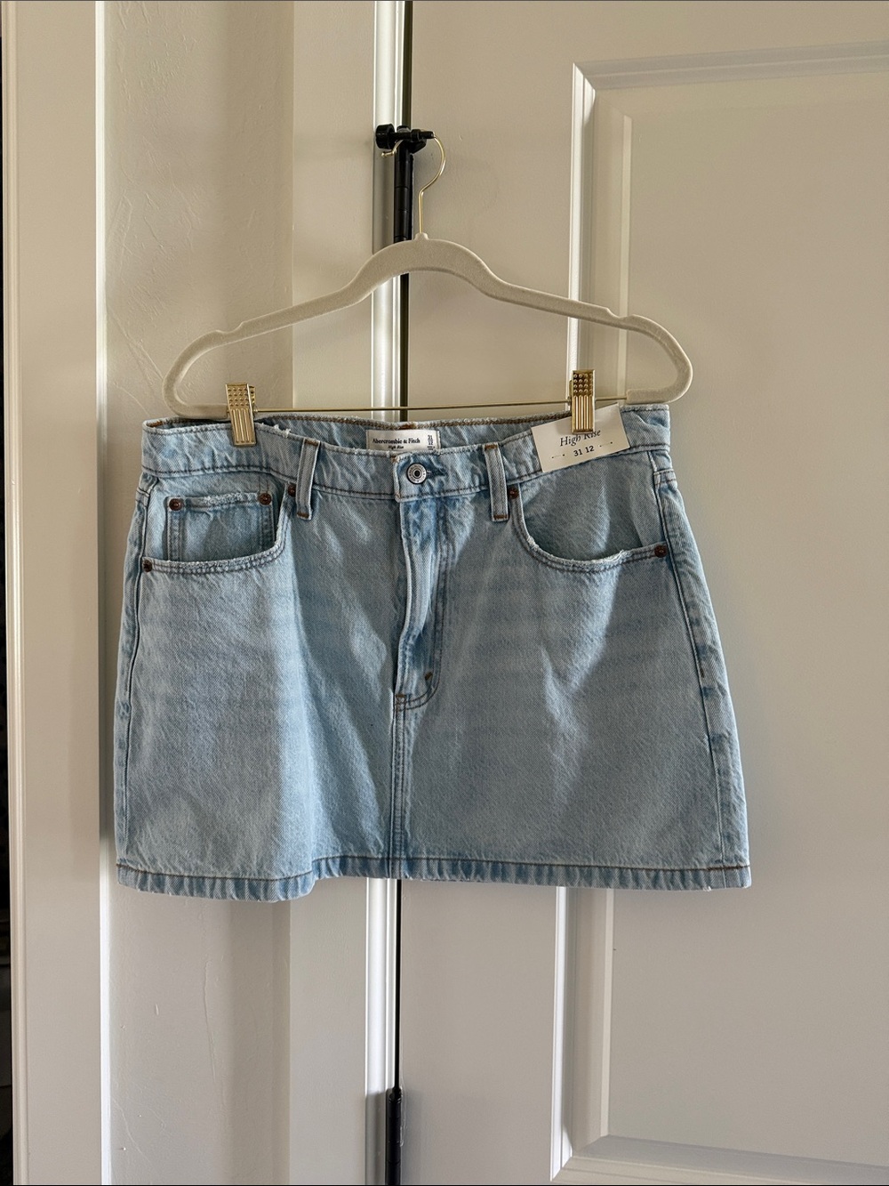 Abercrombie & Fitch Light Blue Denim Mini Skirt